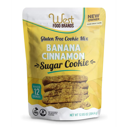 West Food Brands Banana Cinnamon Cookie Mix for Baking, Allergen & Gluten-Free Baking, 12.85 oz