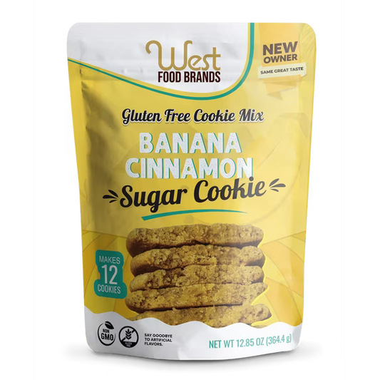 West Food Brands Banana Cinnamon Cookie Mix for Baking, Allergen & Gluten-Free Baking, 12.85 oz