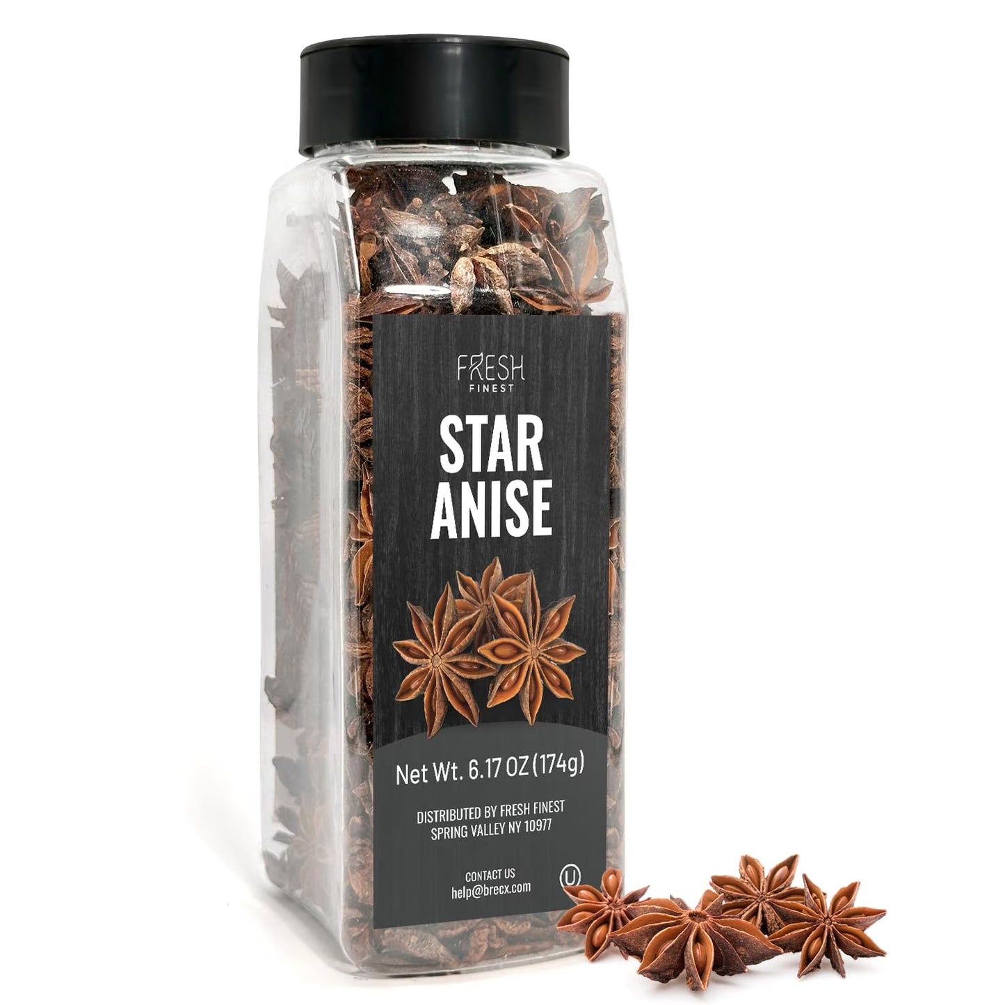 Whole Star Anise 6.17oz - Star Anise Whole - All-Natural, Non-GMO, Gluten-Free, Kosher - Perfect for Baking, Cooking, and Tea
