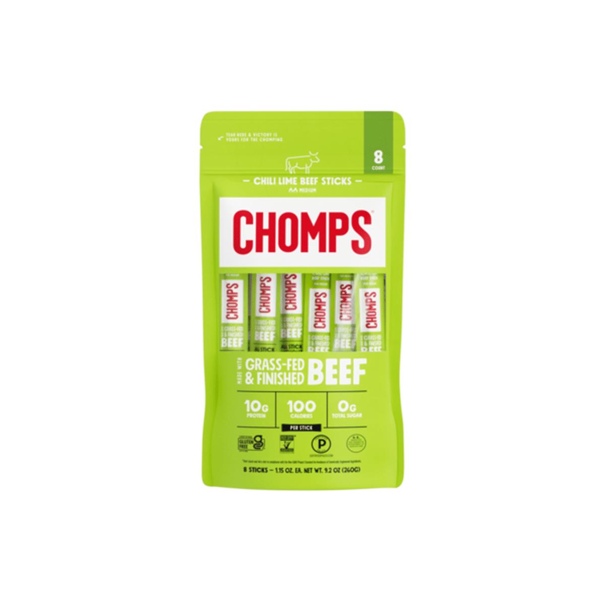 Chomps Grass-Fed And Finished Chili Lime Beef Snack Sticks (8 Count)