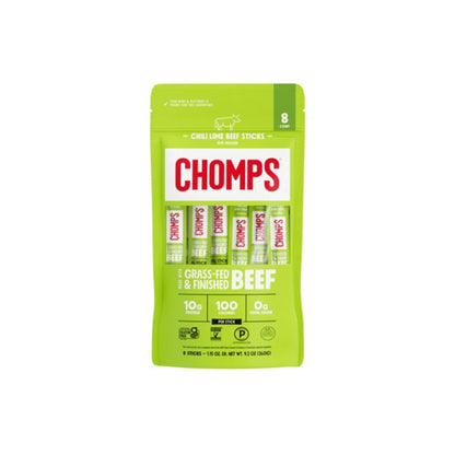 Chomps Grass-Fed And Finished Chili Lime Beef Snack Sticks (8 Count)