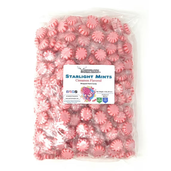 YANKEETRADERS Brand, Cinnamon Starlight Mints, Wrapped Candy, 4 lbs.