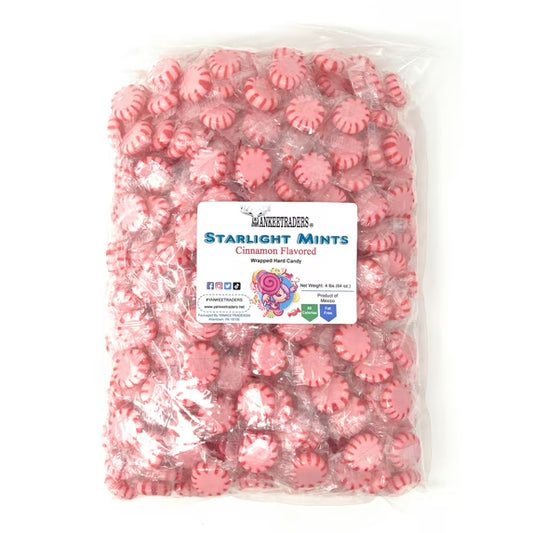 YANKEETRADERS Brand, Cinnamon Starlight Mints, Wrapped Candy, 4 lbs.