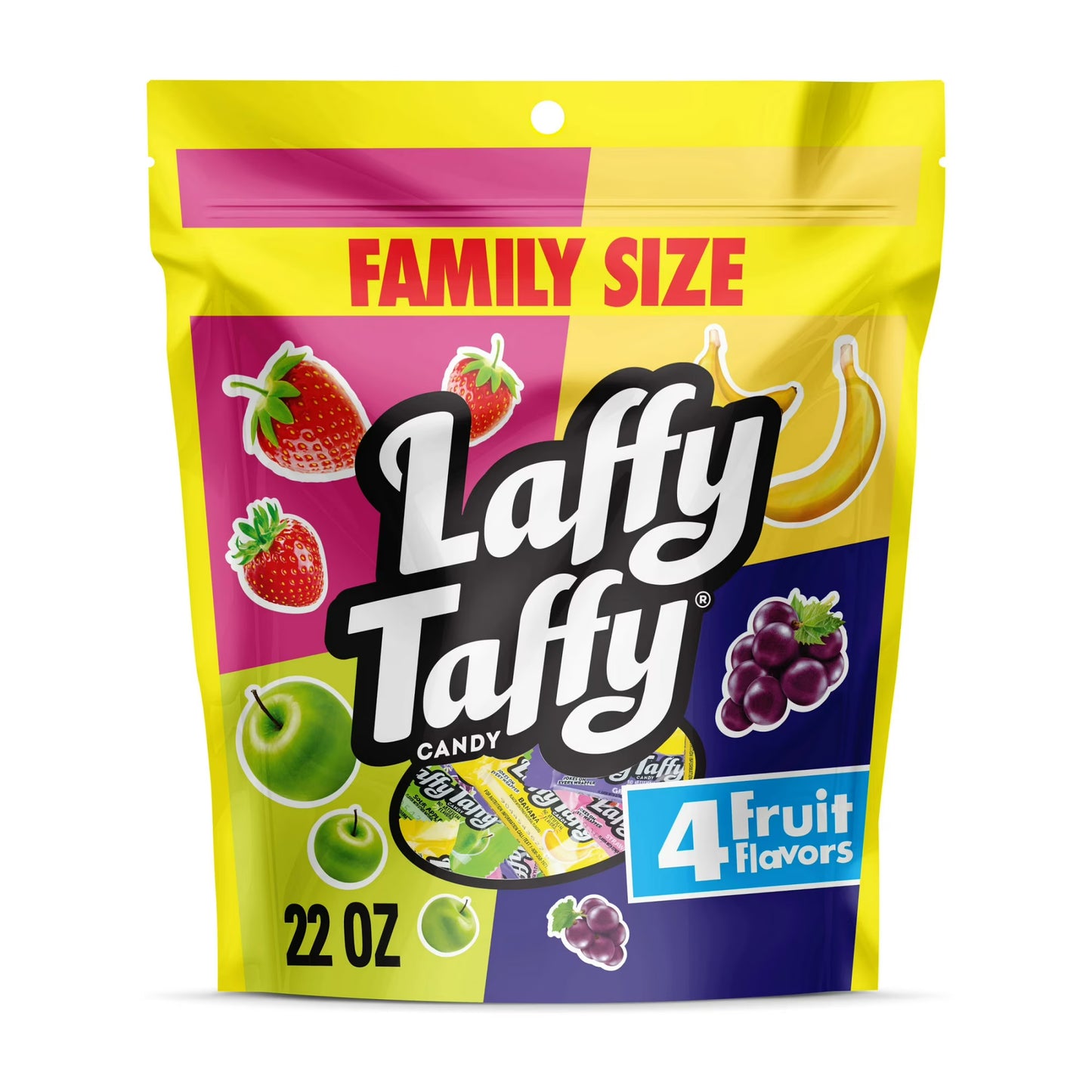Laffy Taffy Assorted, Mini Bars, Chewy Candy in a Variety of Fruity Flavors, 22 oz Bag