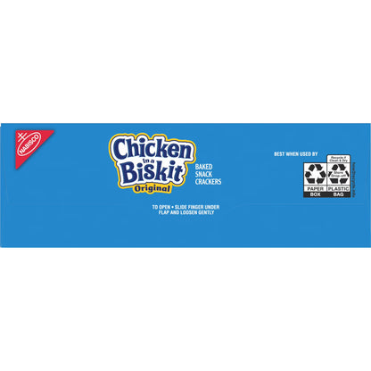 (3 pack) CHICKEN IN A BISKIT Original Baked Snack Crackers, Lunch Snacks, Family Size, 12 oz
