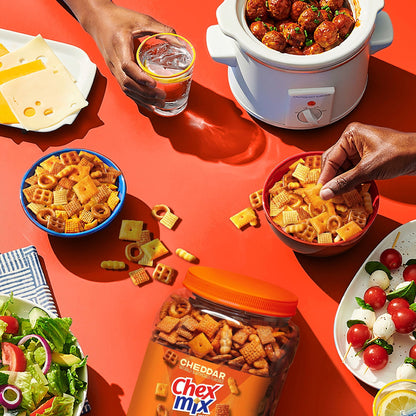 Chex Mix Cheddar Snack Mix, Salty Snacks Tub, 20 oz