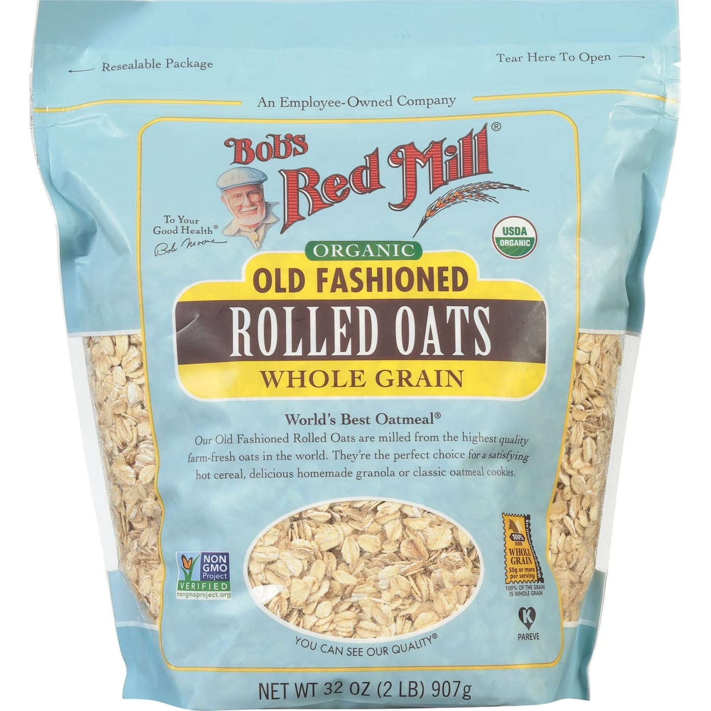 Bob's Red Mill Non-GMO Organic Old Fashioned Rolled Oats 32 oz Bag