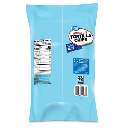 Great Value Restaurant Style Lightly Salted White Corn Tortilla Chips, 13 oz