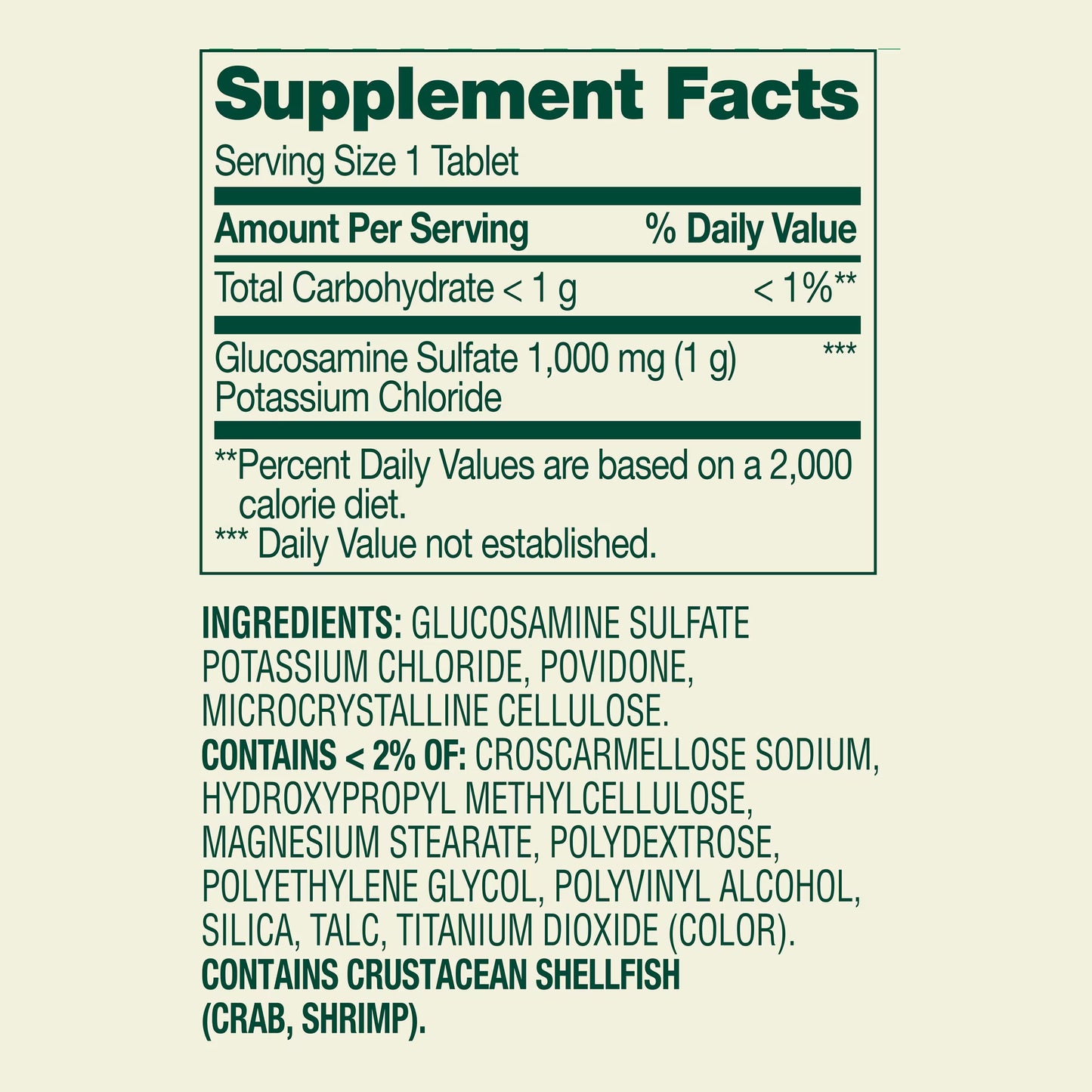 Spring Valley Glucosamine Sulfate Potassium Chloride Dietary Supplement Tablets for Joint Health, 1,000 mg, 200 Count