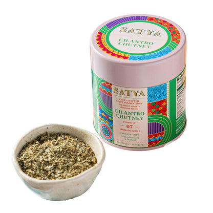 Satya Blends, Cilantro Seasoning 1.24oz, Herby Citrus, Multipurpose for Dips Marinades Seafood Vegetables Sauce