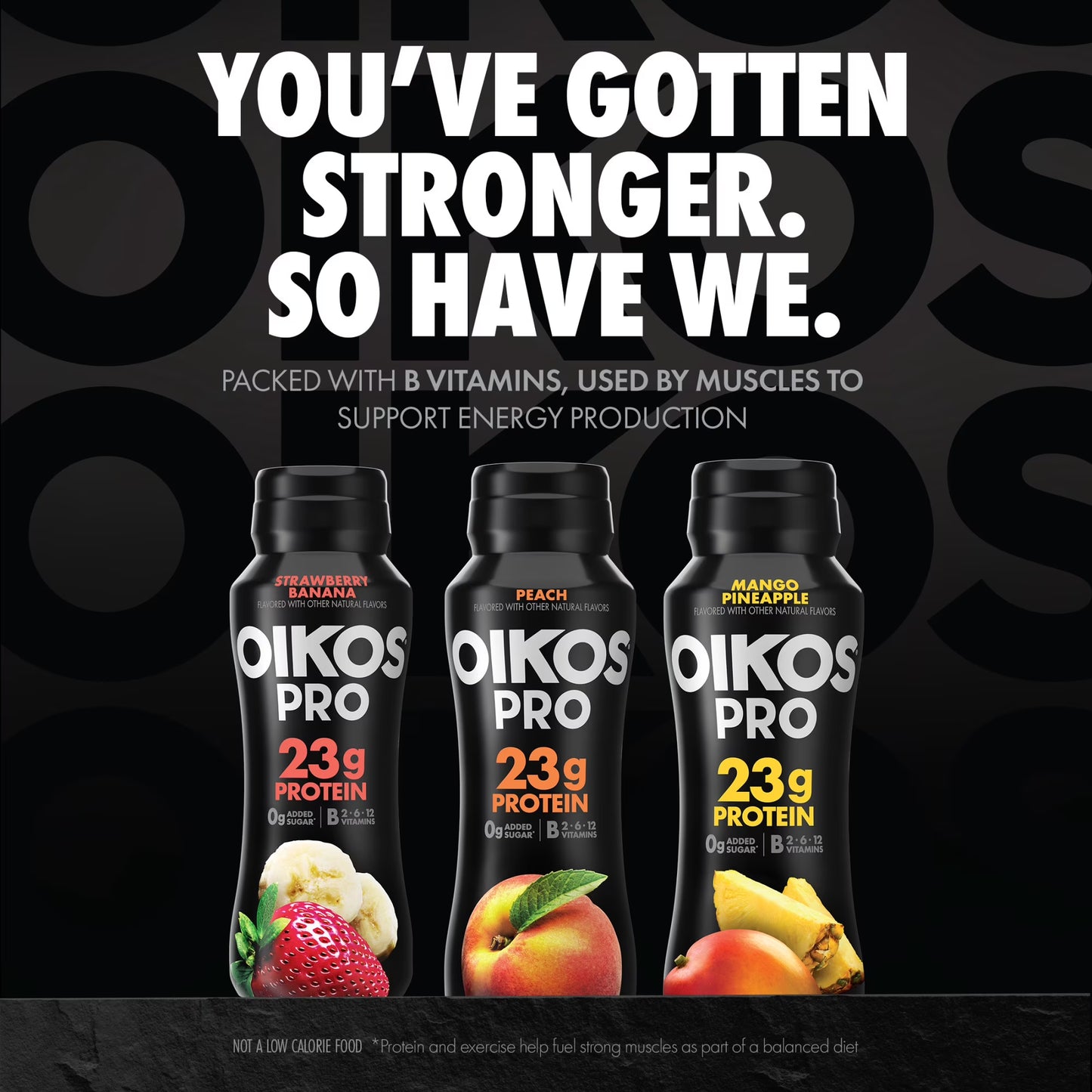 Oikos Pro 23g Protein, Strawberry Banana Cultured Dairy Drink Bottle, 7 fl oz