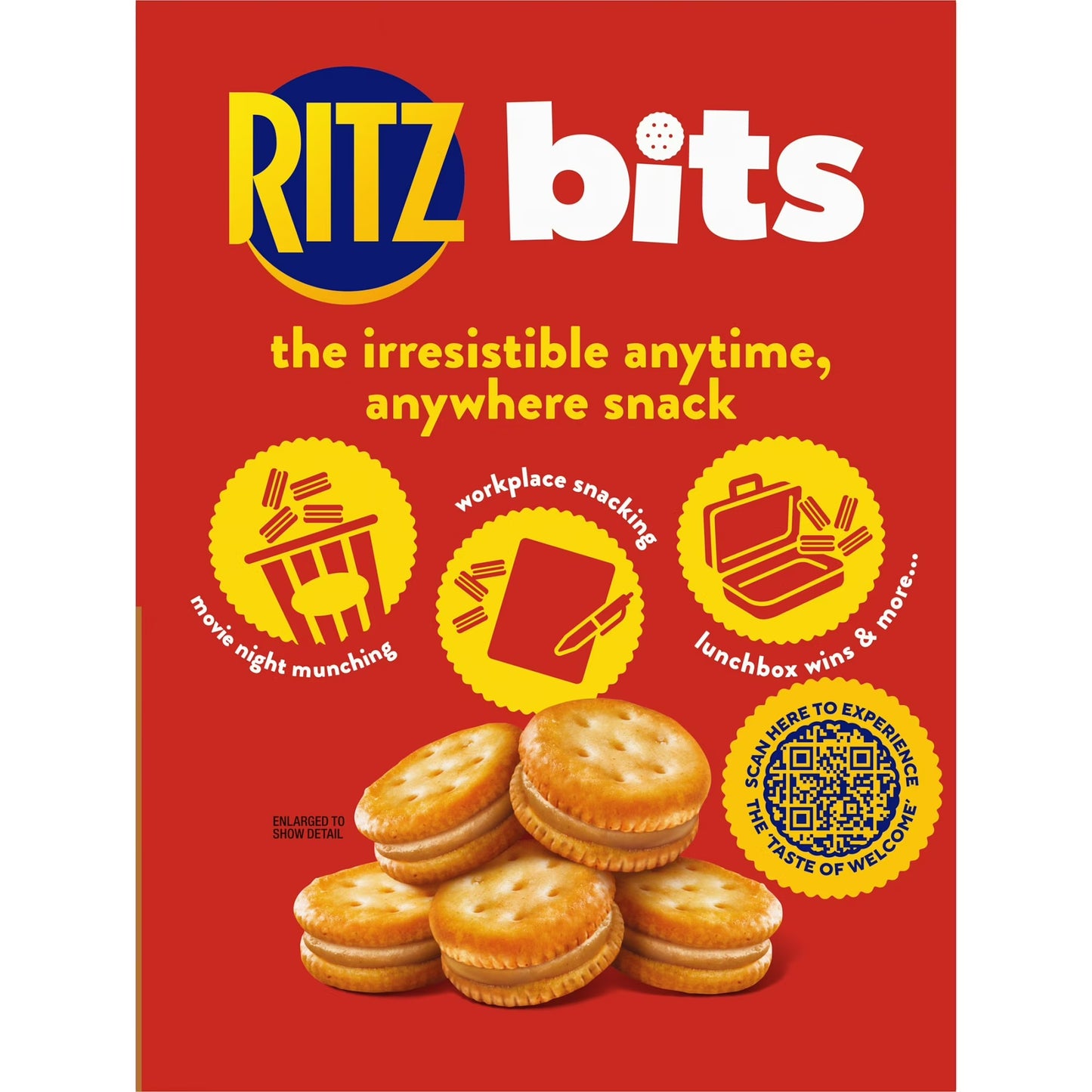 RITZ Bits Peanut Butter Sandwich Crackers, Snacks for Kids and Adults, Lunch Snacks, 8.8 oz