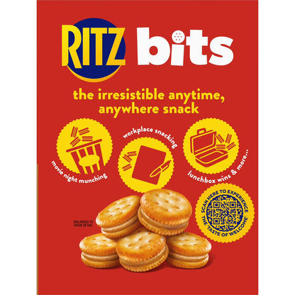 RITZ Bits Peanut Butter Sandwich Crackers, Snacks for Kids and Adults, Lunch Snacks, 8.8 oz