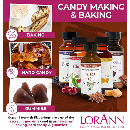 LorAnn Oils Super Strength Flavoring - Used For Candy Making, Flavoring Extracts, Baking, Hard Candy, and Flavor Oils, Anise Oil, 1 fl dram