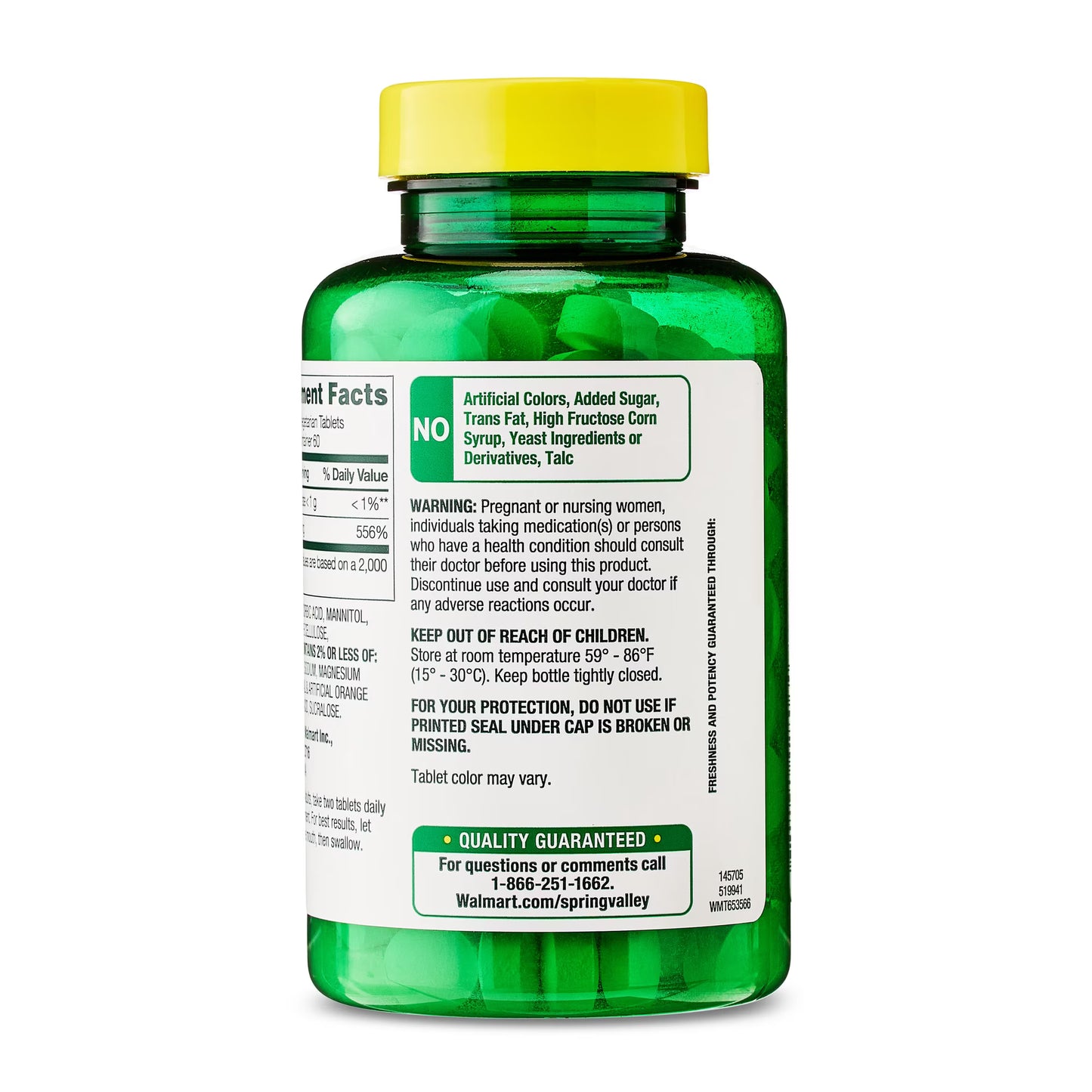 Spring Valley Vitamin C Dietary Supplement, Orange Flavor, 500 mg, 120 Count, Fast Dissolve Tablets for Immune Health