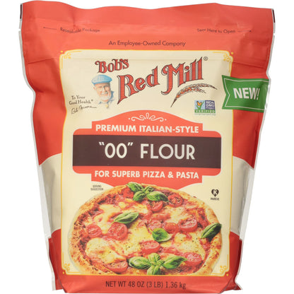 Bob's Red Mill Italian-Style "00" Flour, Finely Ground Wheat, 48 oz Bag