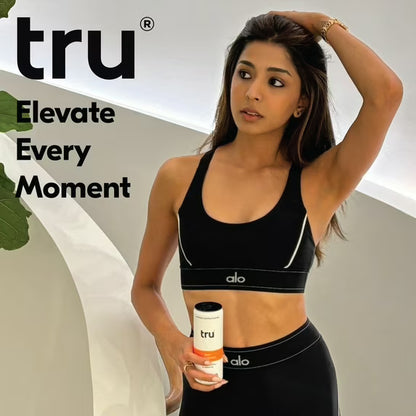 Tru Gut Sparking Water Peach Flavored Prebiotic Drink 12 Pack 12 oz