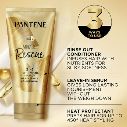 Pantene Leave in Conditioner Miracle Rescue 3in1 Multi-Tasking 6.0 fl oz
