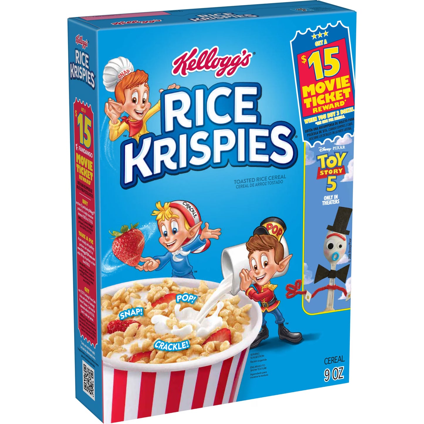 (8 pack) Kellogg's Rice Krispies Original Breakfast Cereal, 8 Vitamins and Minerals, 9 oz