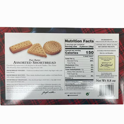 Walker's Pure Butter Assorted Shortbread Cookies, Authentic Shortbread Cookies from Scotland, 8.8oz Box