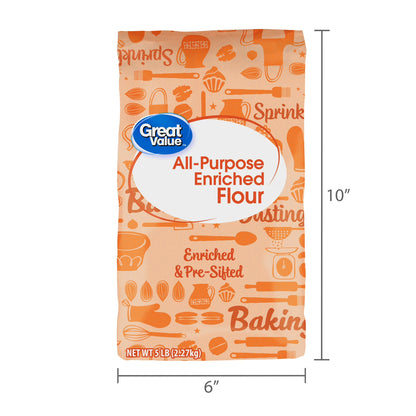 Great Value All-Purpose Unbleached Flour, 5 lb Bag