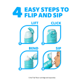 Cirkul 26oz StrawSip Flip Water Bottle, Stainless Steel, Double Wall Insulated, Pacific (Blue)