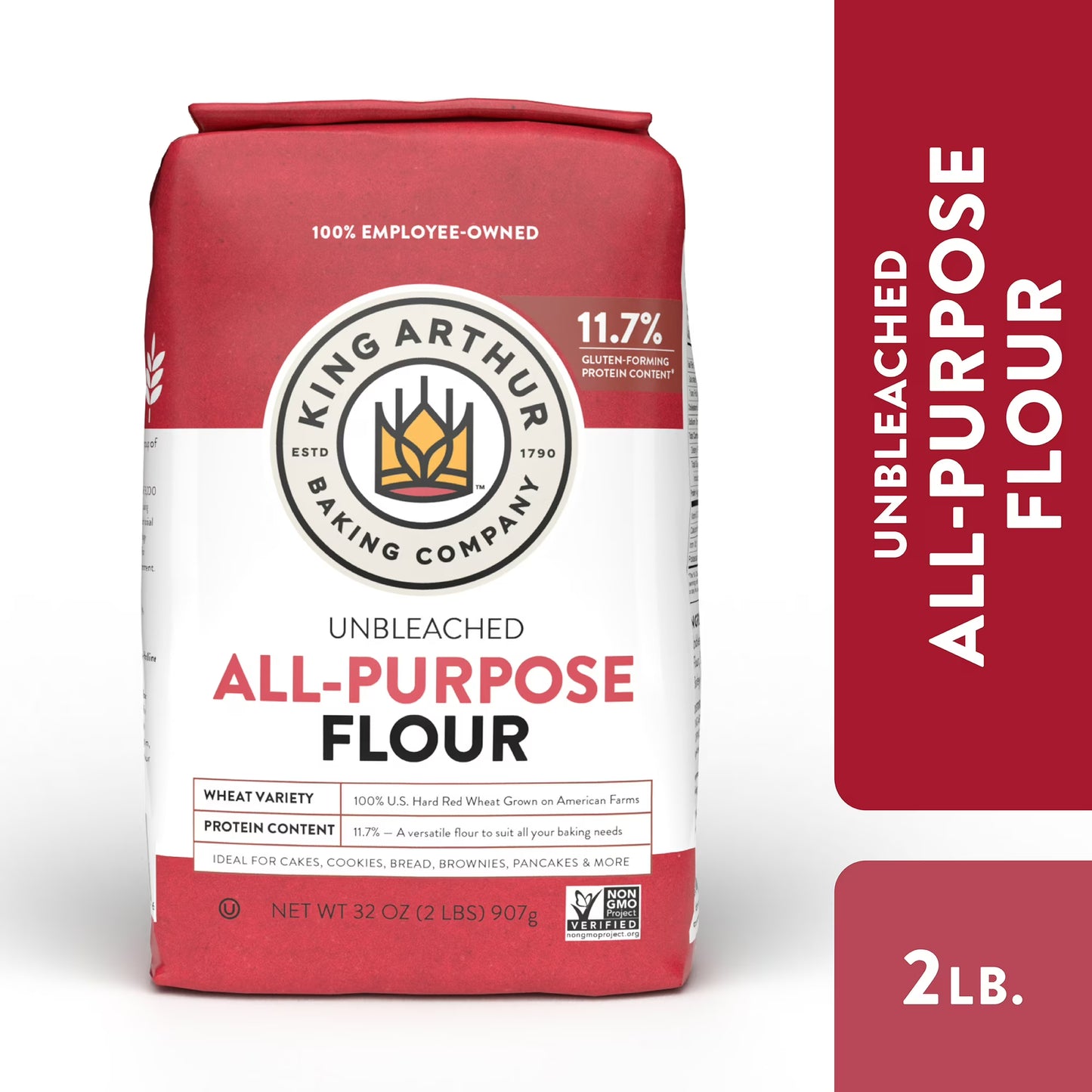 (12 pack) King Arthur, All Purpose Unbleached Flour, Non-GMO Project Verified, Certified Kosher, No Preservatives, 2 lbs