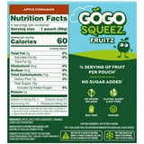 (2 pack) GoGo squeeZ No Sugar Added Apple Cinnamon Applesauce Pouches, 3.2 oz (4 Pack)