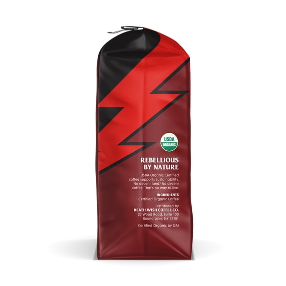 Death Wish Coffee, Dark Roast, Whole Bean, Fair Trade, Organic, Bag, 10oz