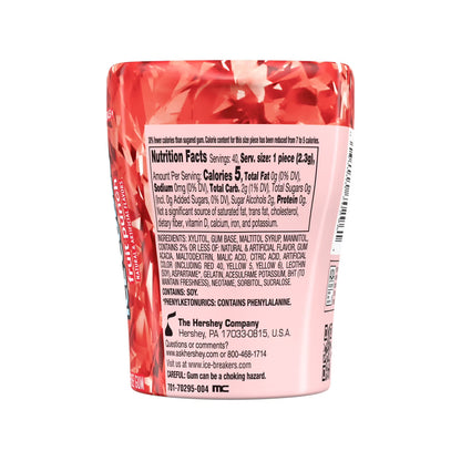 Ice Breakers Ice Cubes Fruit Punch Flavored Sugar Free Chewing Gum, Bottle 3.24 oz, 40 Pieces