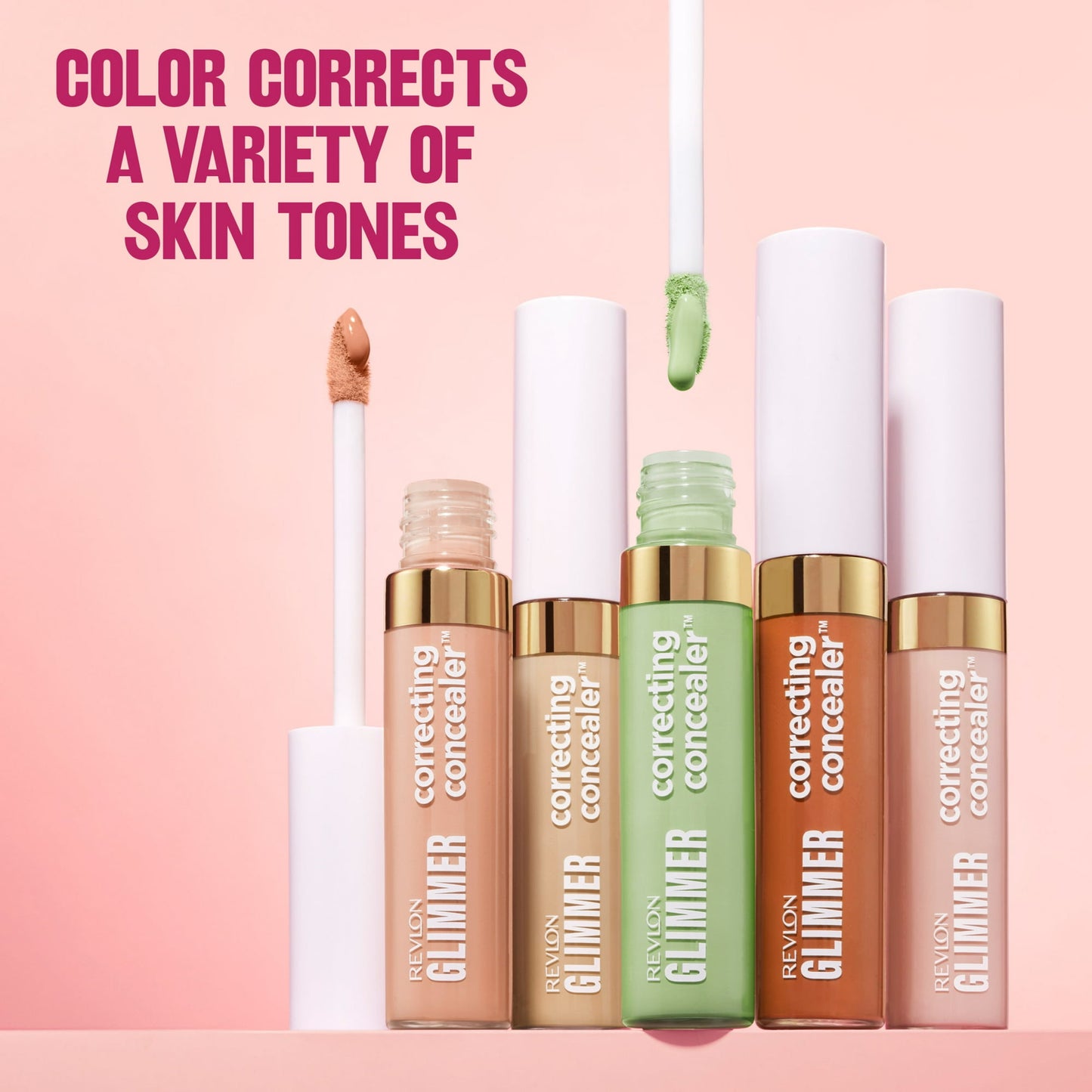 Revlon Glimmer Correcting Liquid Concealer, Buildable Coverage, 105, 0.3 fl oz