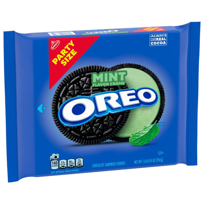 OREO Mint Creme Chocolate Sandwich Cookies, Party Size, 24.95 oz