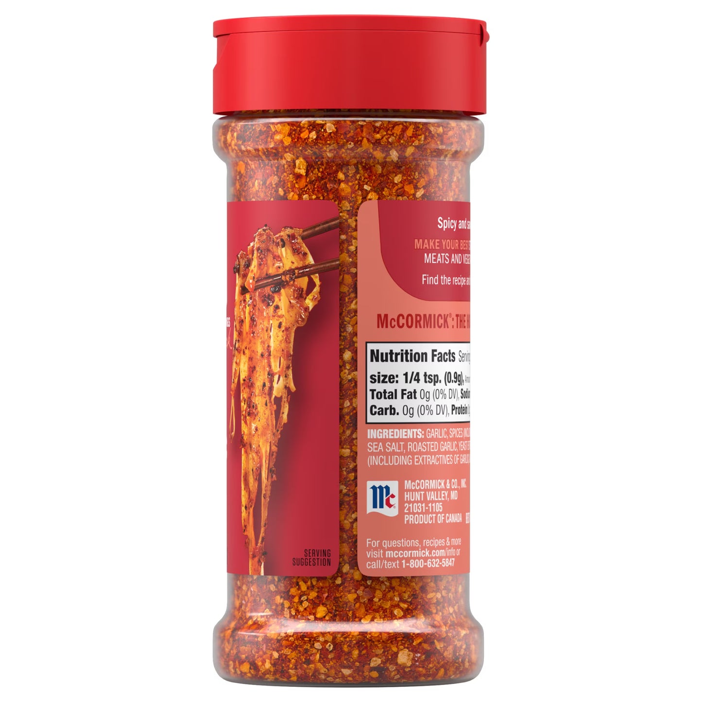 McCormick Chili Garlic Seasoning, 5.22 oz Bottle