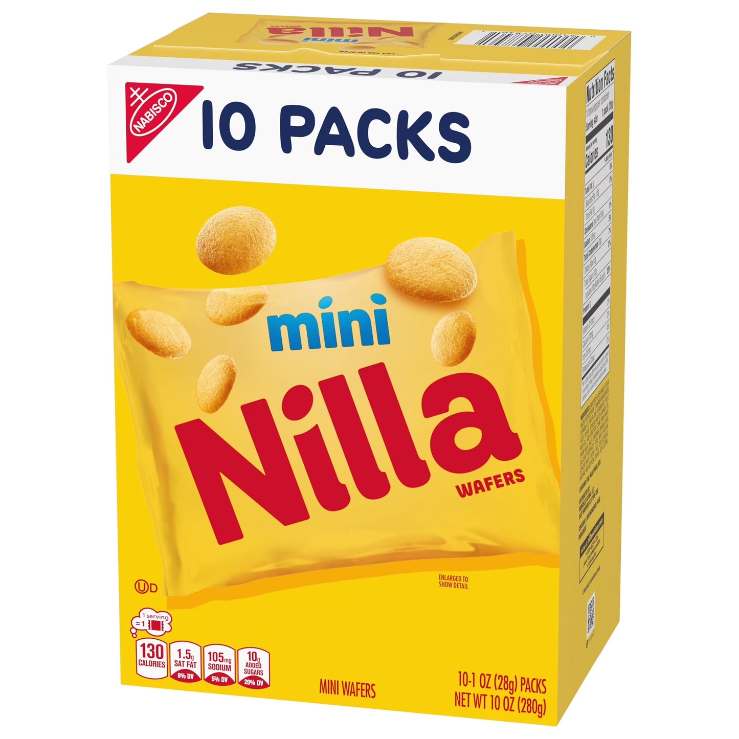 NILLA Wafers Mini Vanilla Wafer Cookies, 10 Snack Packs