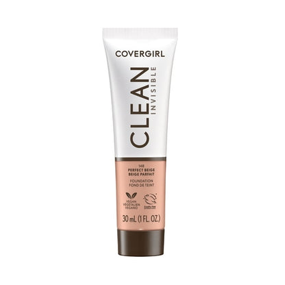 COVERGIRL Clean Invisible Liquid Foundation, 148 Perfect Beige, 1.0 fl oz