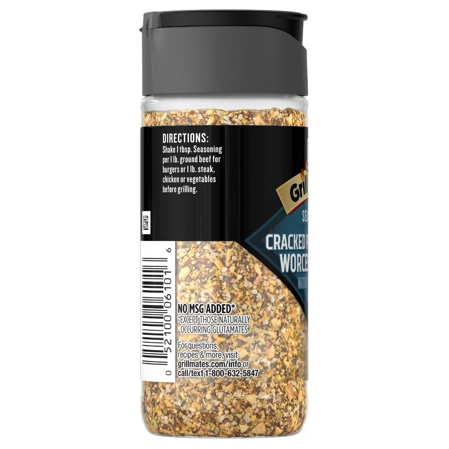 Grill Mates Kosher Cracked Peppercorn & Worcestershire Seasoning, 2.75 oz Bottle