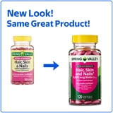 (3 pack) Spring Valley Extra Strength Hair Skin & Nails Collagen Support Softgels, 5000 Mcg Biotin, 120 Count