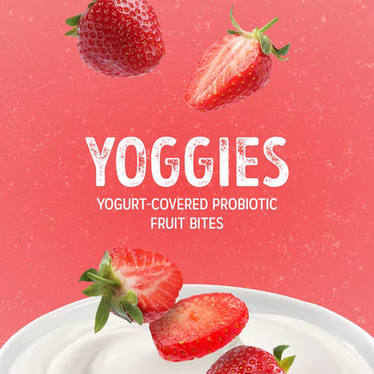 Nature’s Garden Probiotic Yoggies Strawberry, 21oz (0.7oz x 30) - Pack of 4 – Yogurt-Covered Real Fruit Bites – Gluten-Free, Non-GMO, High-Fiber Snacks for Adults & Kids