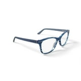 Hard Candy Women's HC277 Cat Eye Prescription Eyeglasses with Case, Crystal Blue