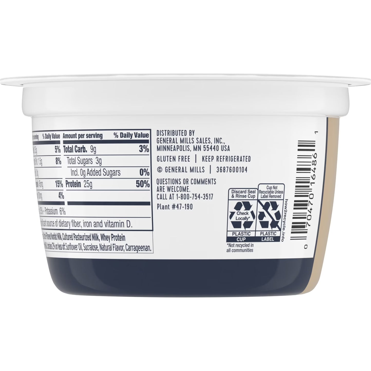Ratio Yogurt Protein Cultured Dairy Snack, Vanilla, 25g Protein, 5.3 OZ