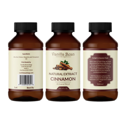 Pure Cinnamon Extract for Baking and Flavoring - 4 OZ - Natural Flavors for Baked Goods, Desserts, & Cooking