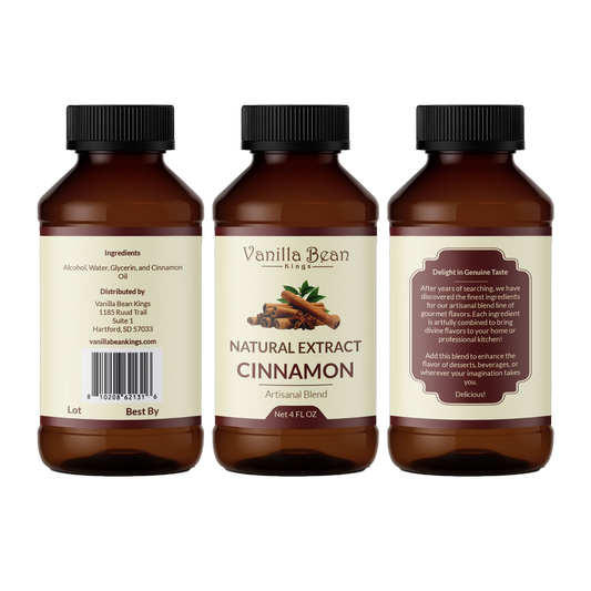 Pure Cinnamon Extract for Baking and Flavoring - 4 OZ - Natural Flavors for Baked Goods, Desserts, & Cooking