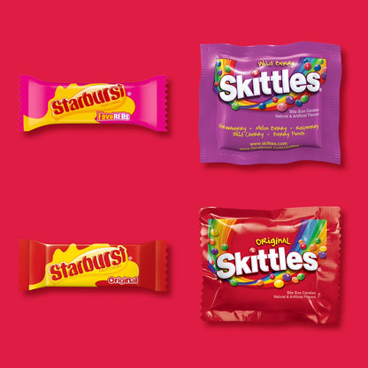 (3 pack) Skittles & Starburst Fun Size Chewy Candy Variety Bag, Party Size - 20.13 oz Bulk Bag