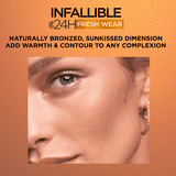 L'Oreal Paris Infallible Up to 24H Fresh Wear Soft Matte Bronzer, 250 Light, 0.31 oz