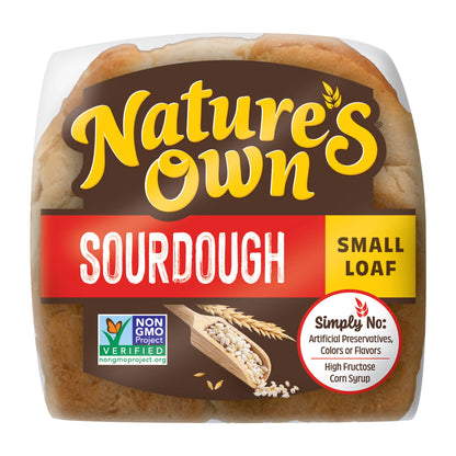 Nature's Own Sourdough, Small Loaf Size, Non-GMO Sliced Sourdough Sandwich Bread, 12 oz Loaf