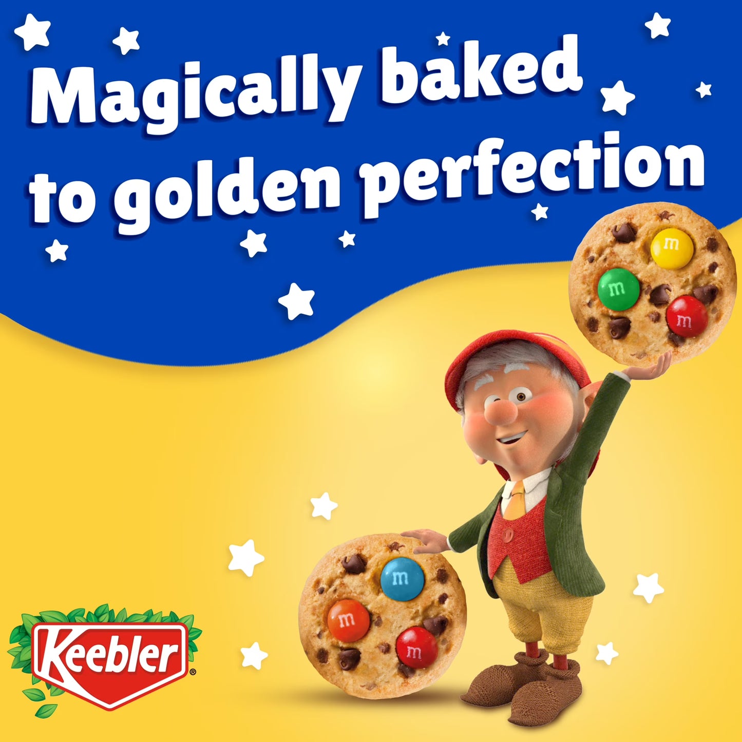 Keebler Chips Deluxe Minis Made with M&M’s, Chocolate Chip Cookies, 1 oz Pouches, 10 Count