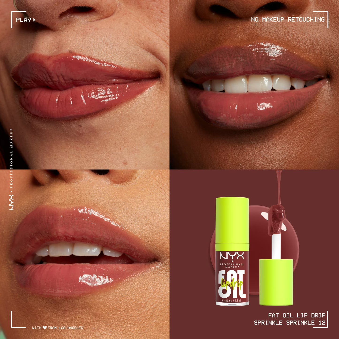 NYX Professional Makeup Fat Oil Lip Drip Hydrating Lip Gloss with Oil Blend, Sprinkle Sprinkle, 0.16 fl oz