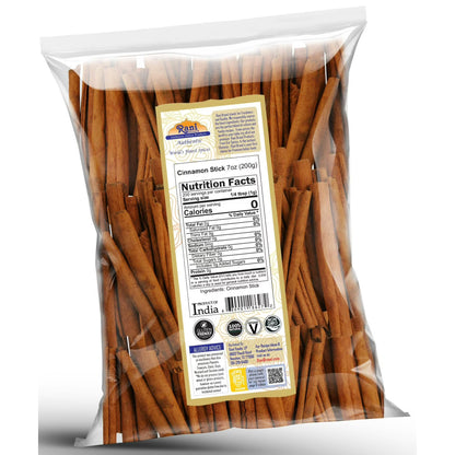 Rani Cinnamon Sticks 7oz (200g) - 36-44 Sticks - Strong Aroma, Perfect for Baking, Cooking & Beverages | 3+ Inches Length - Cassia Saigon Cinnamon from Vietnam | Kosher