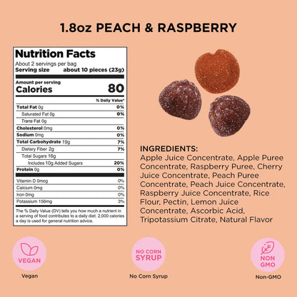 SIMPLY Fruit Bites, Fruit Snack Bundle, Peach Raspberry & Cherry Apple, 6 Pack (1.8 oz)
