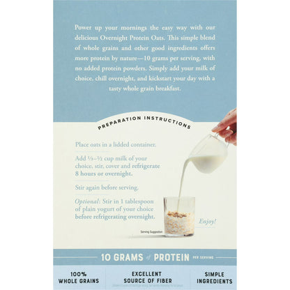 Bob's Red Mill Blueberries & Cream Overnight Instant Protein Oats, 8.47 oz (4 Count)